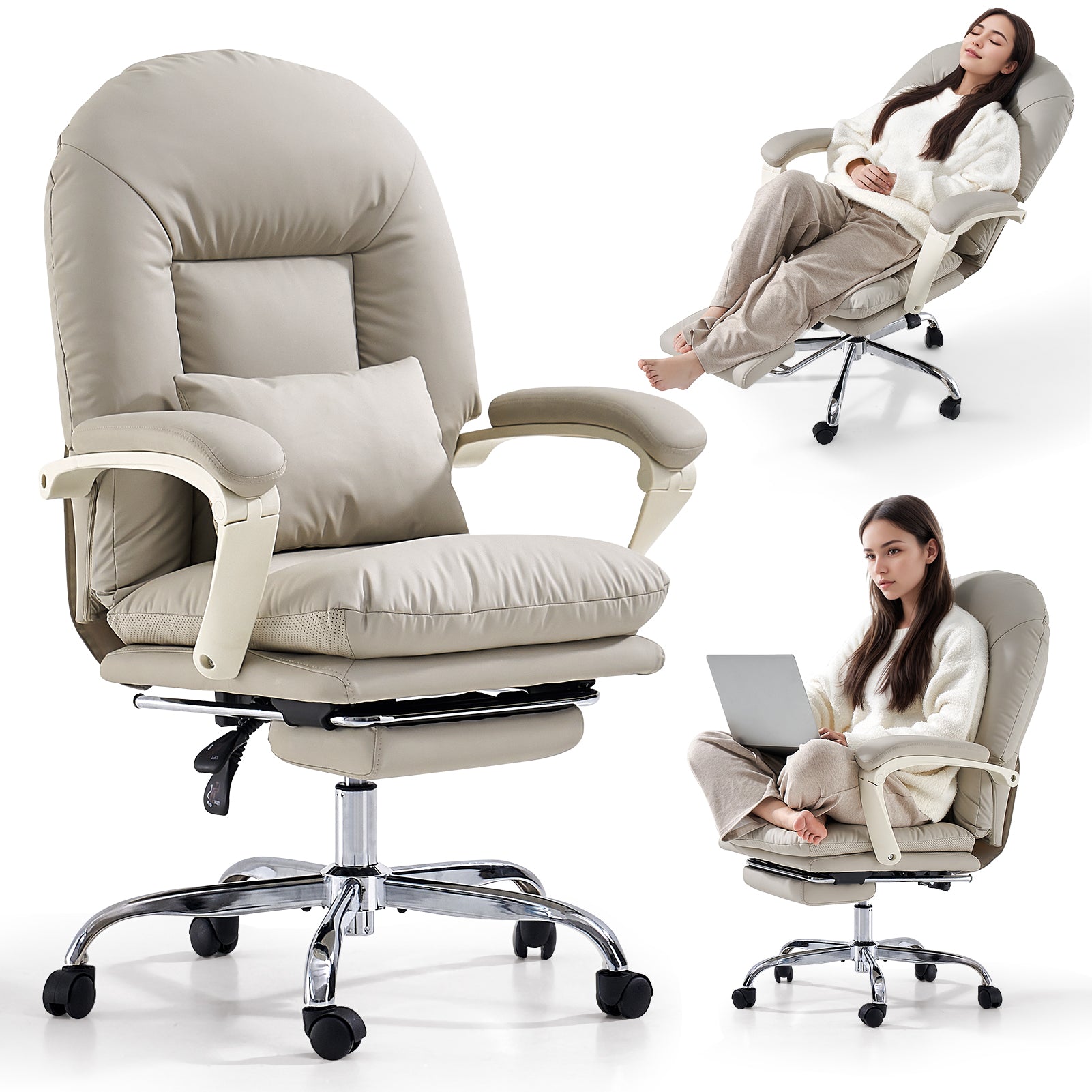 EMIAH C586 Ergonomic Ultra-Comfortable Office Chair with Foot Rest