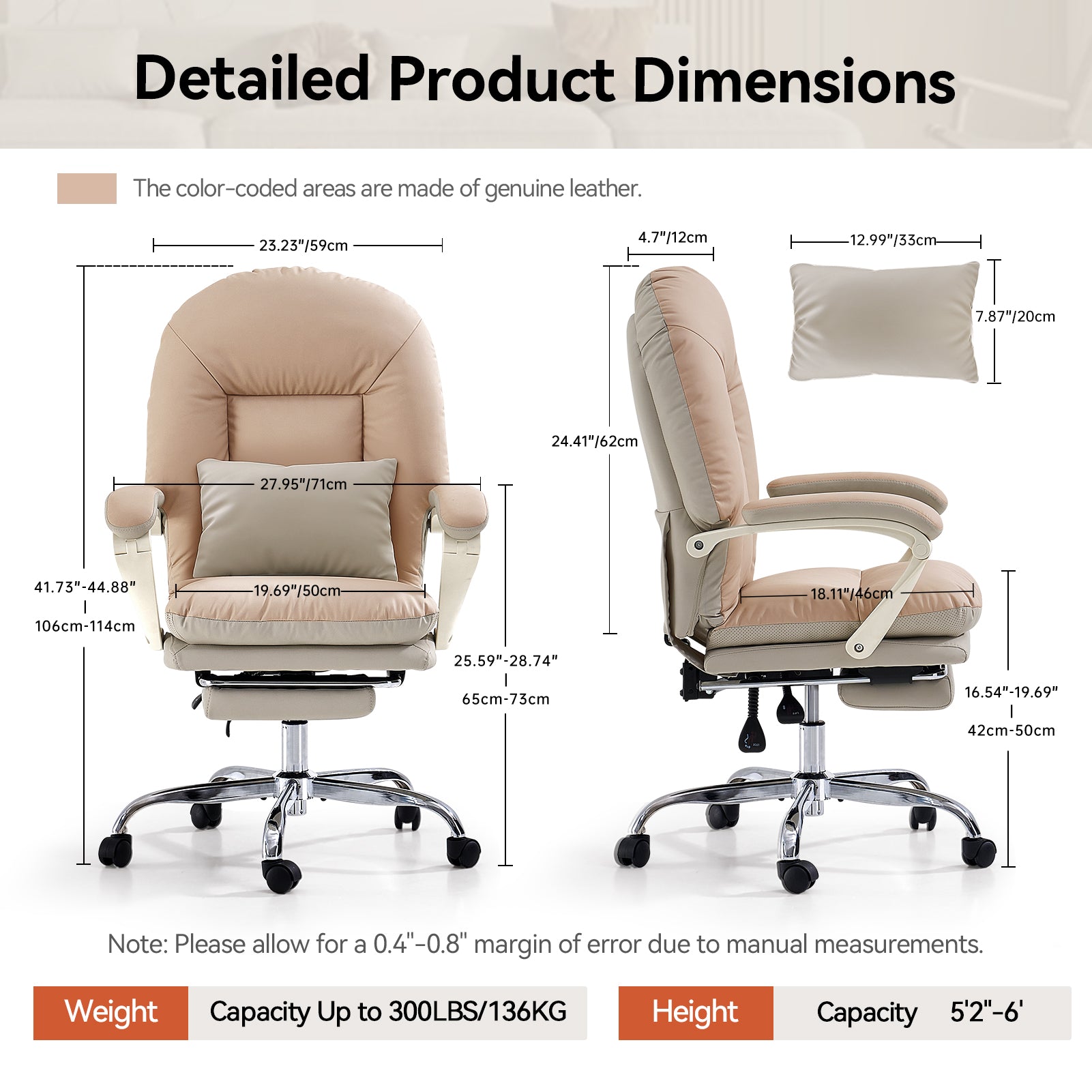 EMIAH C586 Ergonomic Ultra-Comfortable Office Chair with Foot Rest