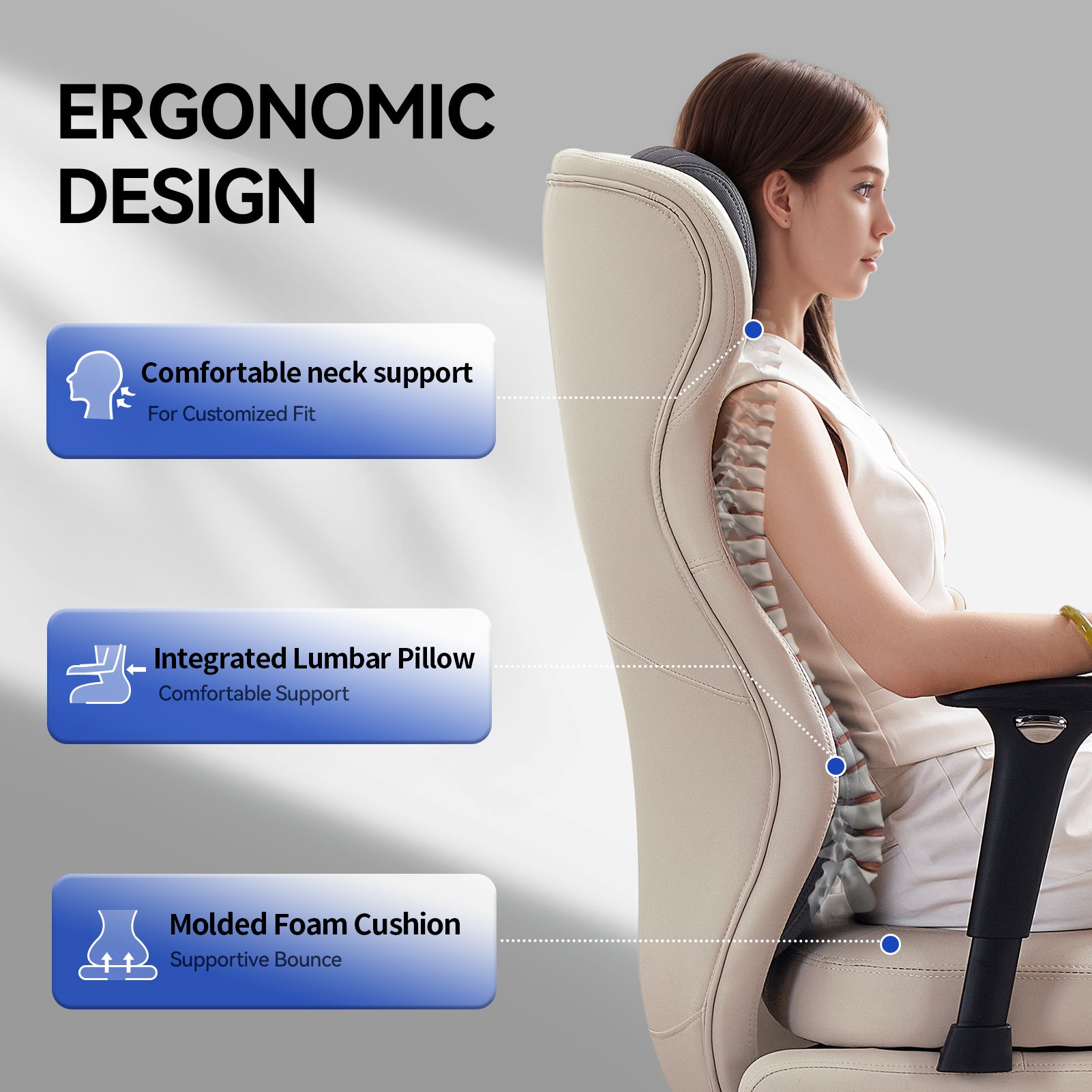 EMIAH GT100 Ergonomic Gaming Office Chair with Foot Rest