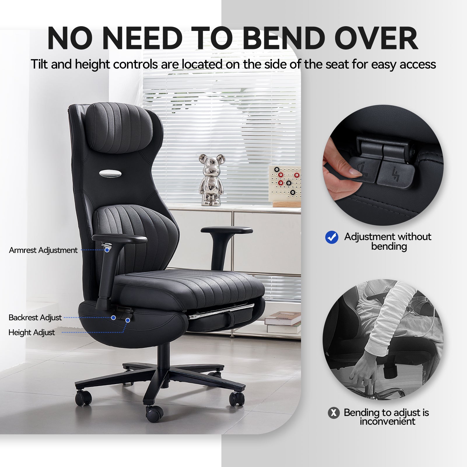 EMIAH GT100 Ergonomic Gaming Office Chair with Foot Rest