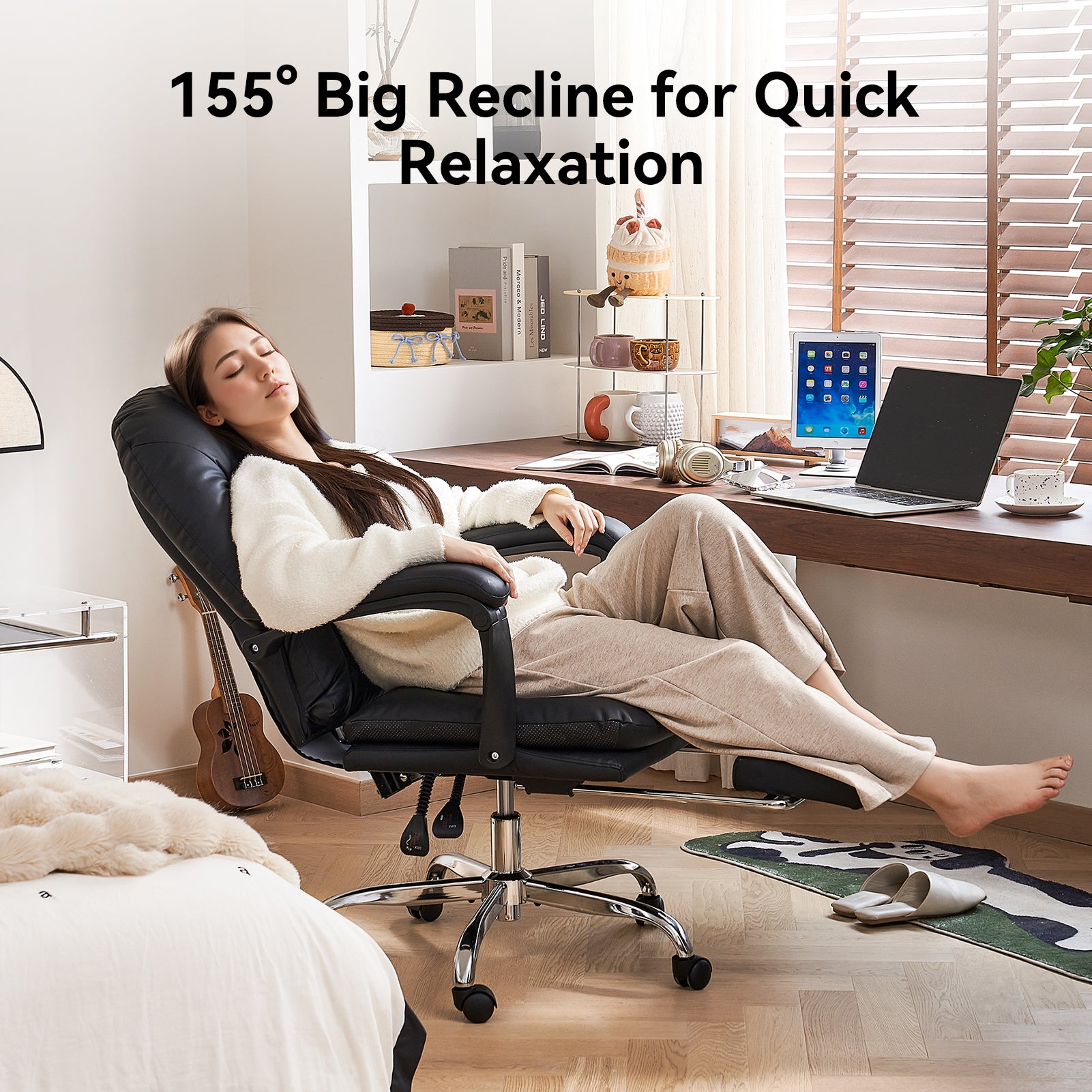 EMIAH C586 Ergonomic Ultra-Comfortable Office Chair with Foot Rest