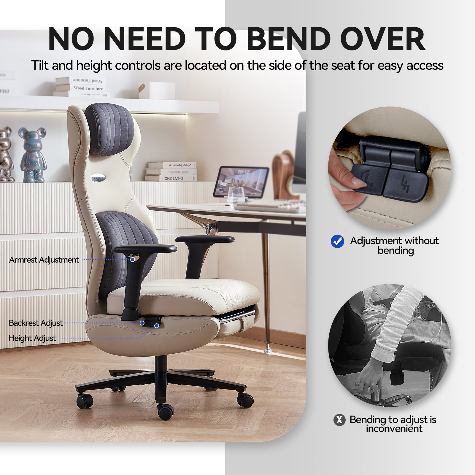 EMIAH GT100 Ergonomic Gaming Office Chair with Foot Rest