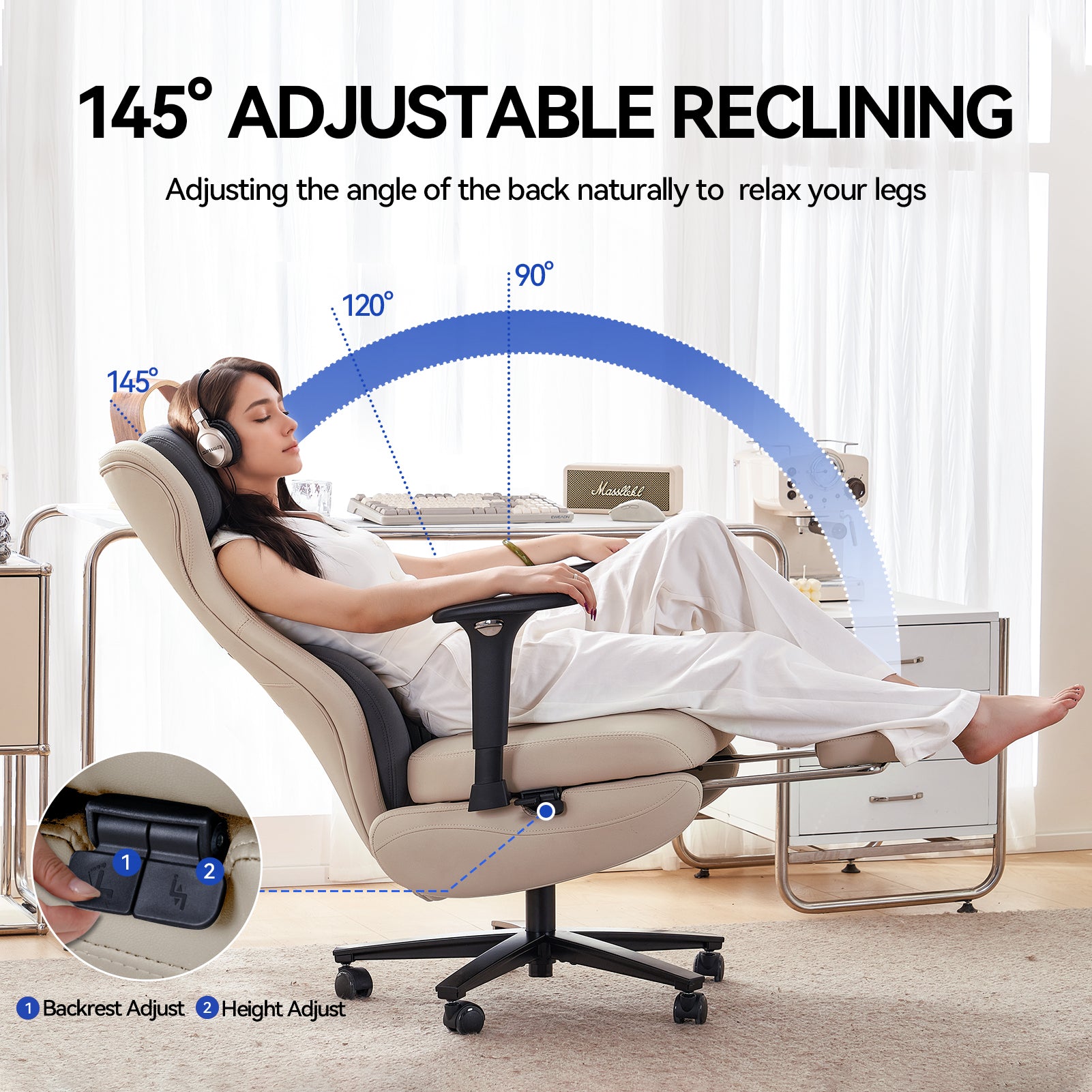 EMIAH GT100 Ergonomic Gaming Office Chair with Foot Rest