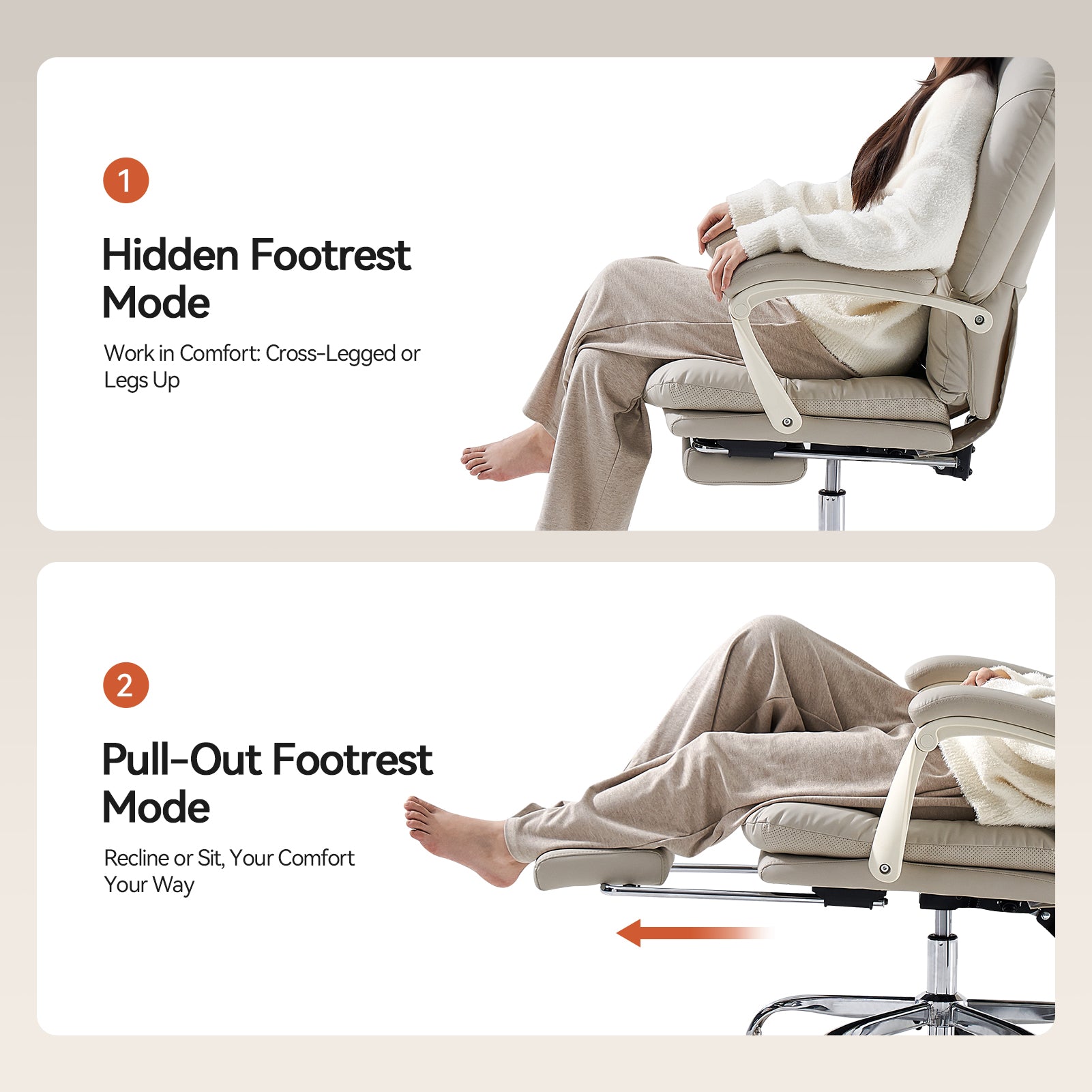 EMIAH C586 Ergonomic Ultra-Comfortable Office Chair with Foot Rest