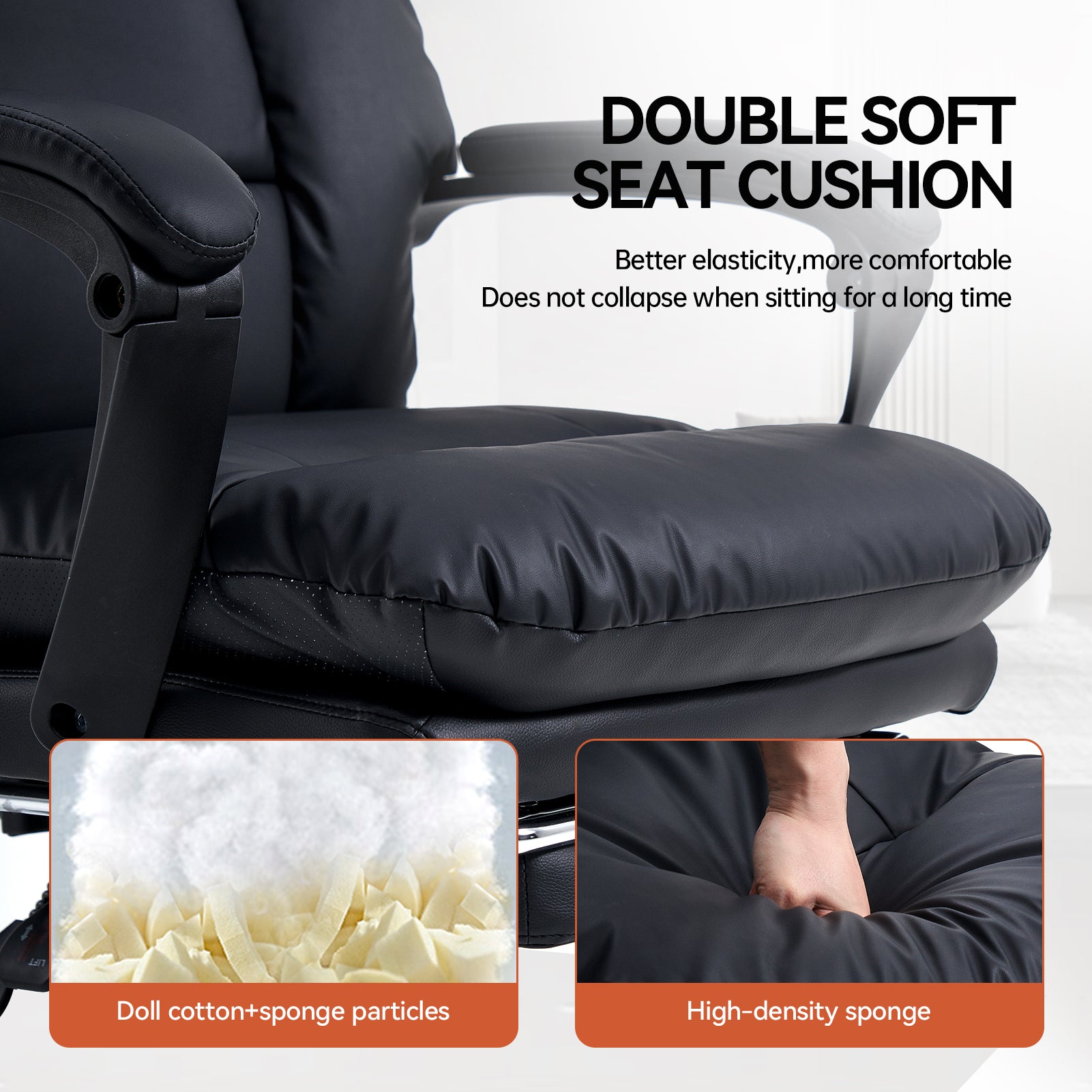 EMIAH C029 Ergonomic Genuine Leather Office Chair with Foot Rest