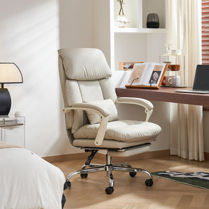 EMIAH C029 Ergonomic Genuine Leather Office Chair with Foot Rest