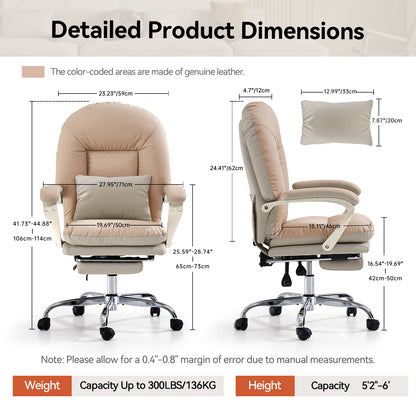 EMIAH C586 Ergonomic Ultra-Comfortable Office Chair with Foot Rest