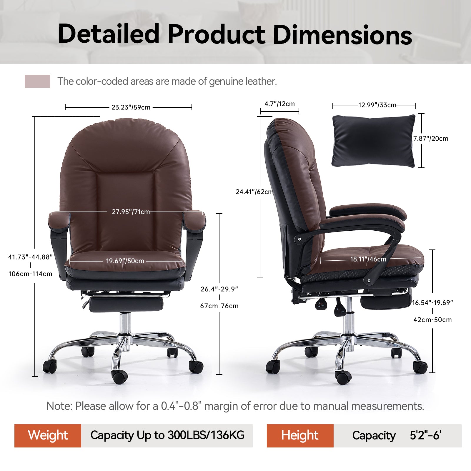 EMIAH C586 Ergonomic Ultra-Comfortable Office Chair with Foot Rest