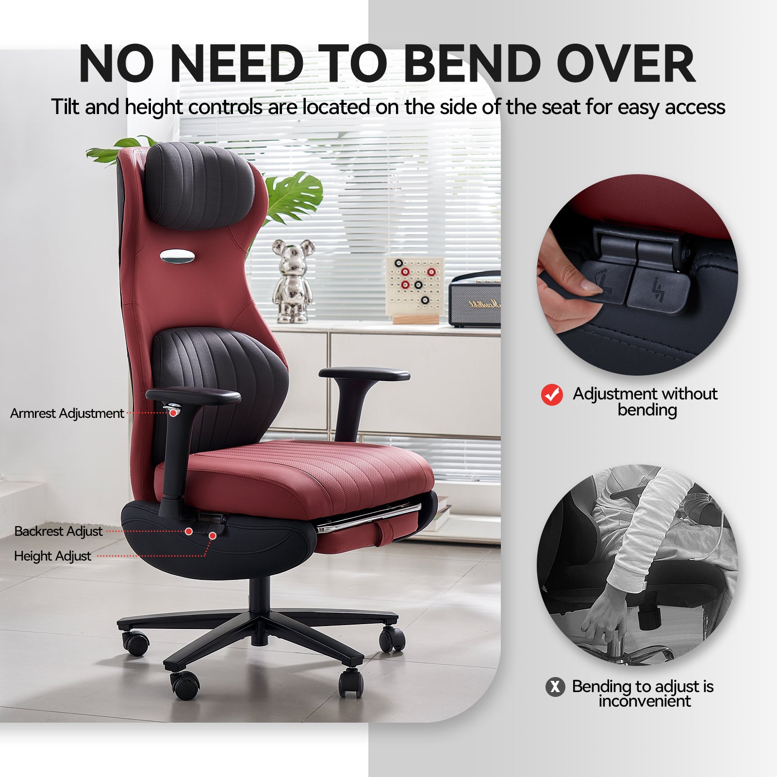 EMIAH GT100 Ergonomic Gaming Office Chair with Foot Rest