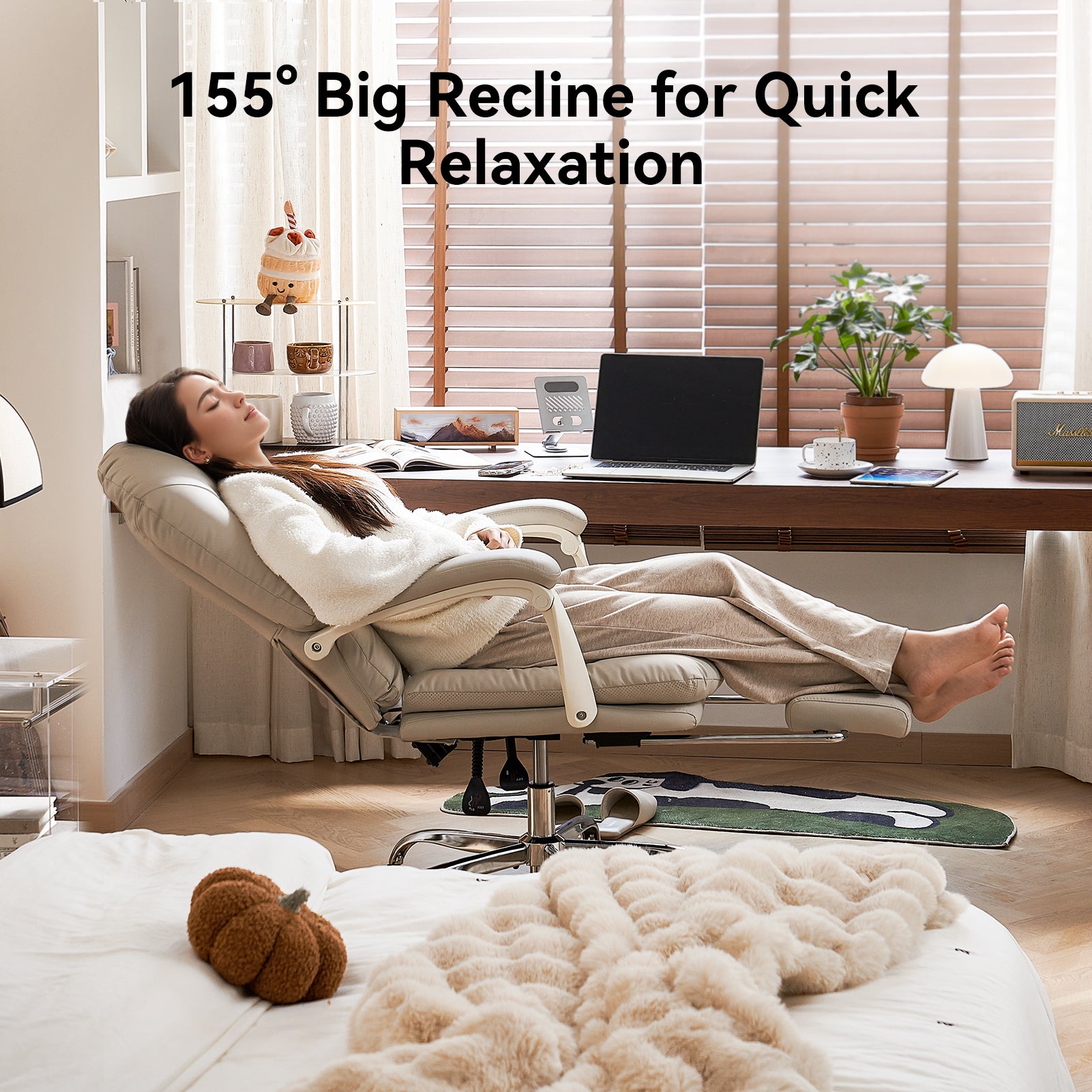 EMIAH C586 Ergonomic Ultra-Comfortable Office Chair with Foot Rest