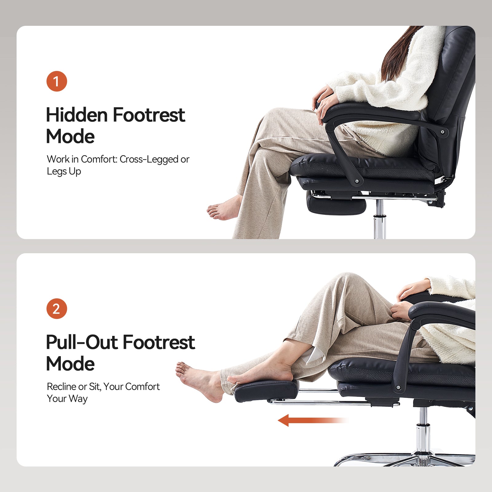 EMIAH C586 Ergonomic Ultra-Comfortable Office Chair with Foot Rest