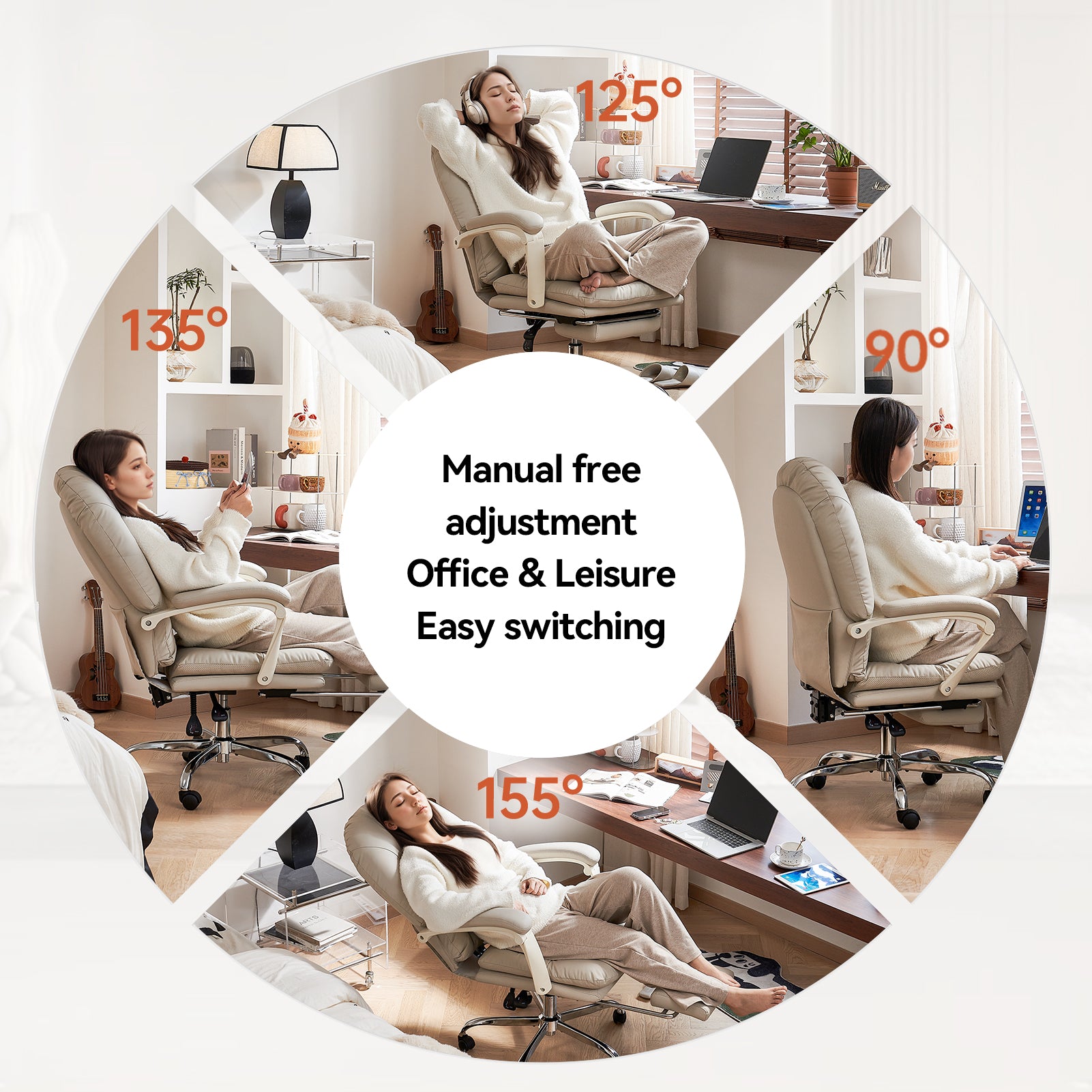 EMIAH C586 Ergonomic Ultra-Comfortable Office Chair with Foot Rest