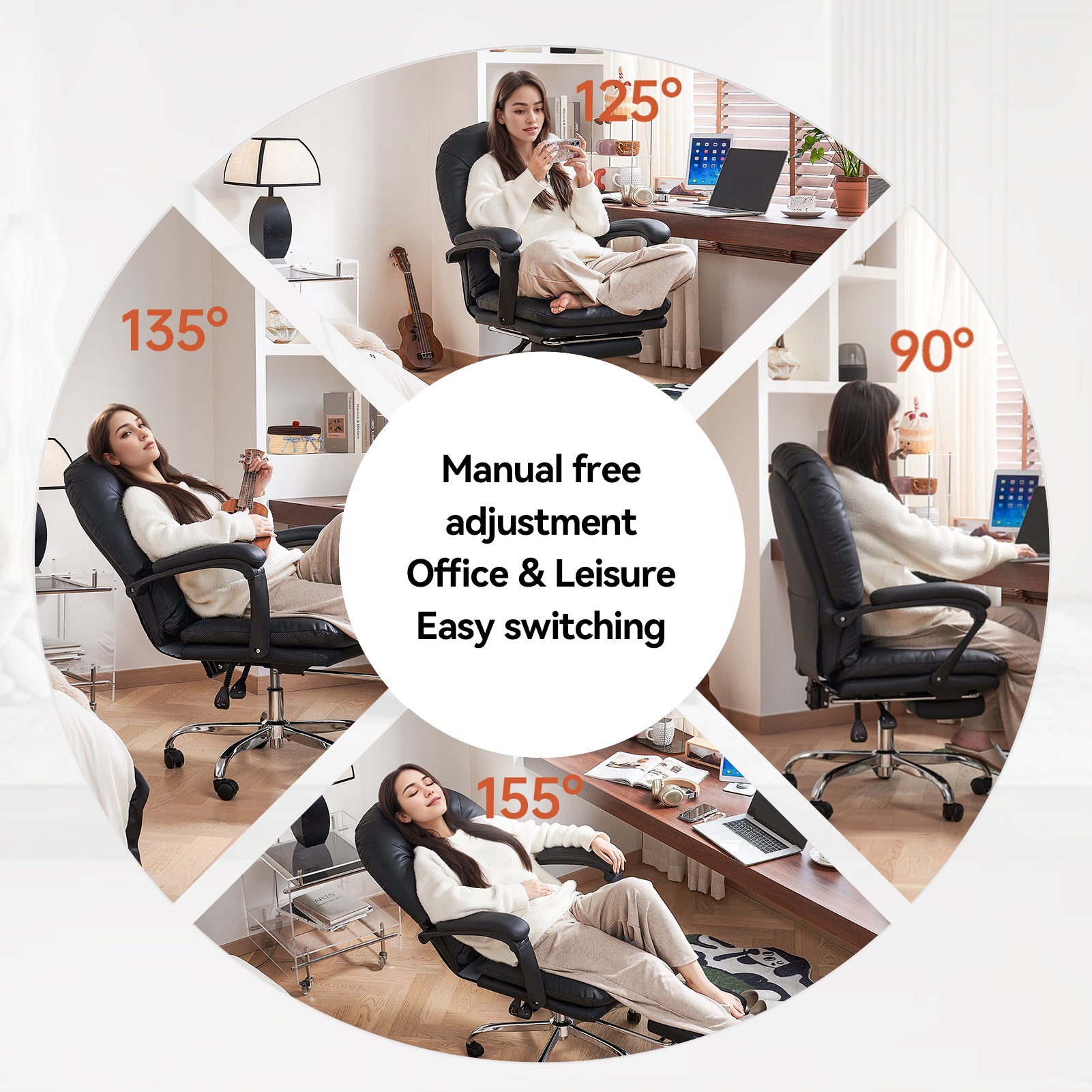 EMIAH C586 Ergonomic Ultra-Comfortable Office Chair with Foot Rest