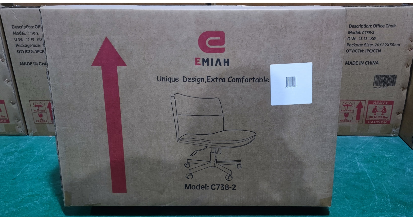 EMIAH 738 Armless Office Desk Chair